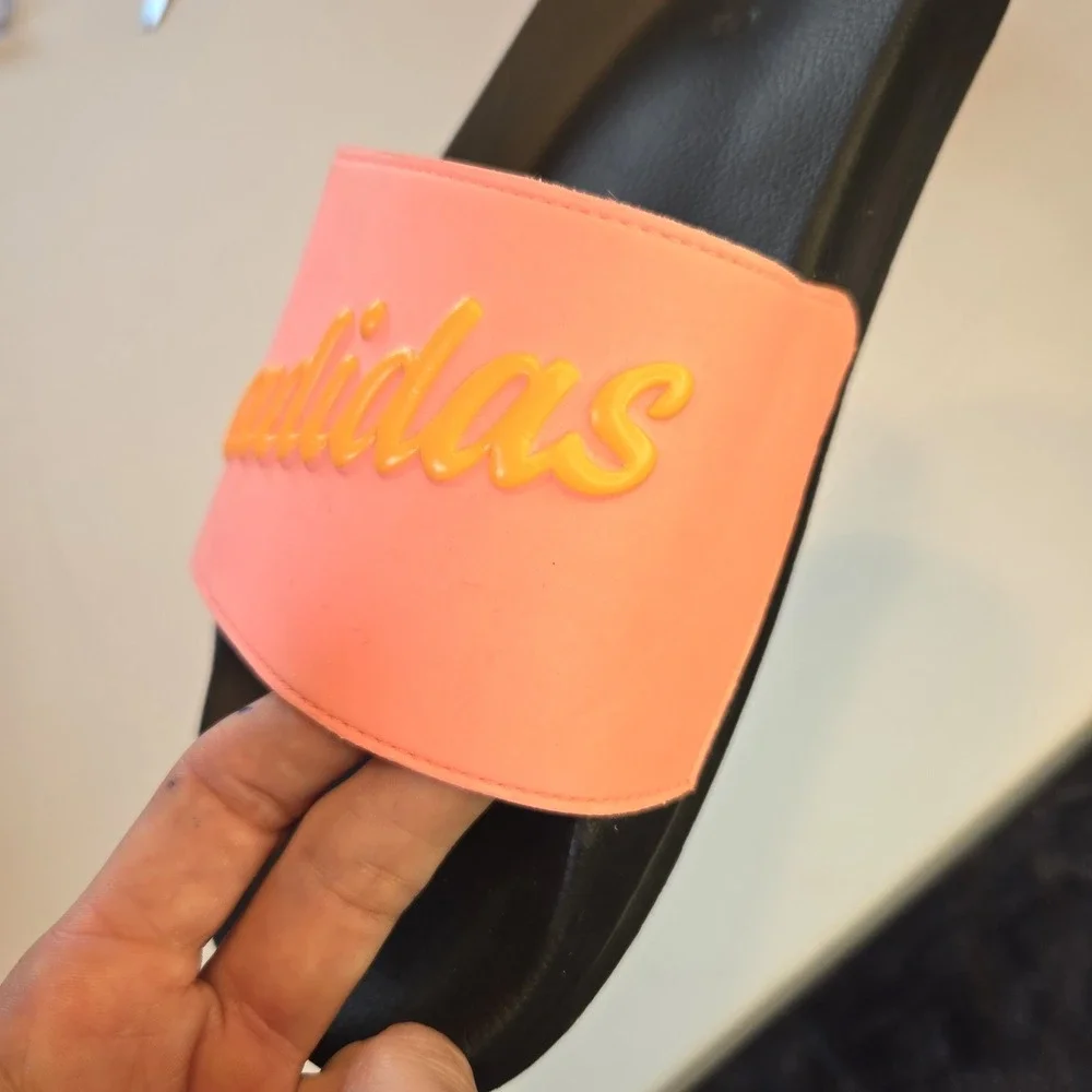 Adidas Womens Adilette Pool Shower Slides Pink Orange Size‎ 10 - Picture 6 of 7